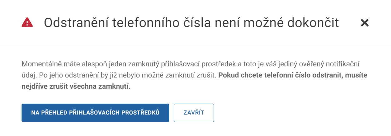 Sekce Vaše údaje na Portálu národního bodu