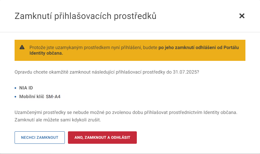 Hromadné zamknutí přihlašování